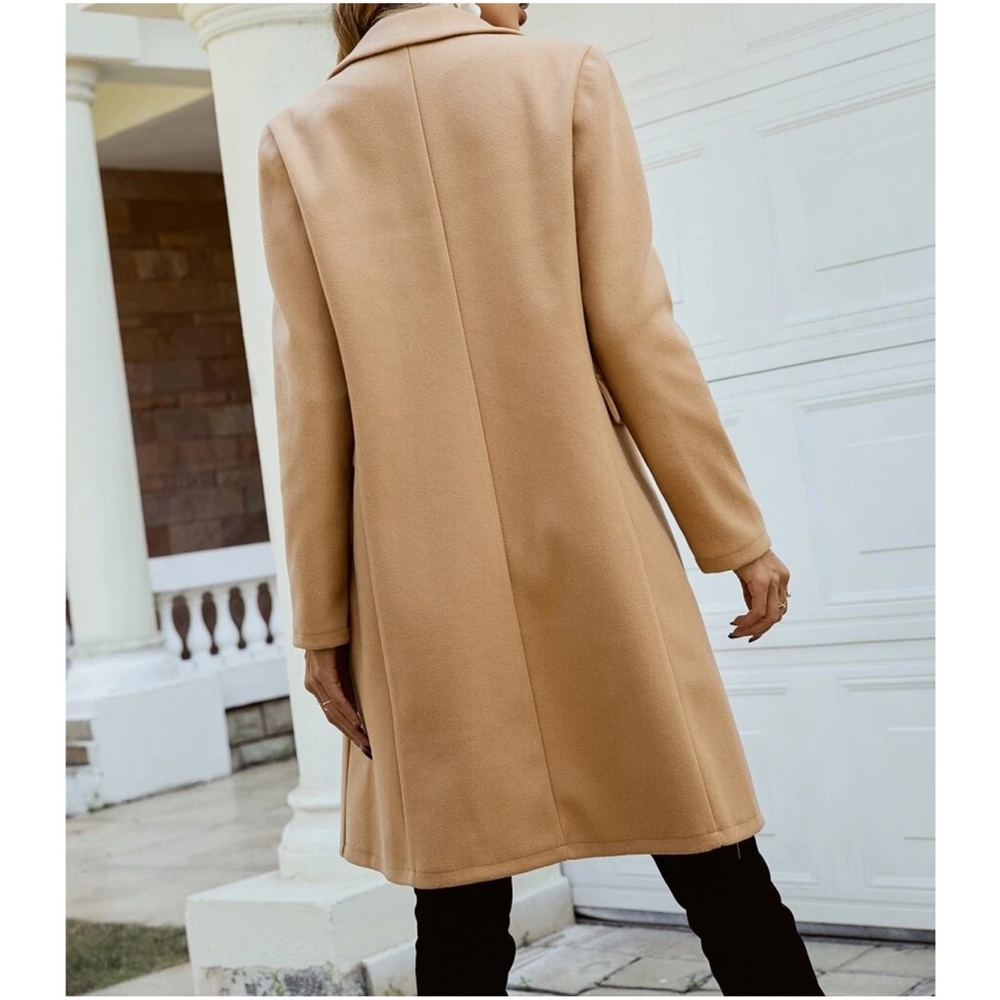 Classic Tan Double Breasted Jacket Coat - Picture 5 of 5